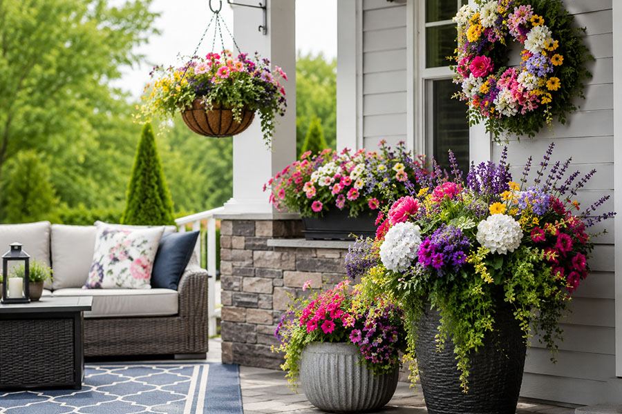 Making outdoor artificial flowers