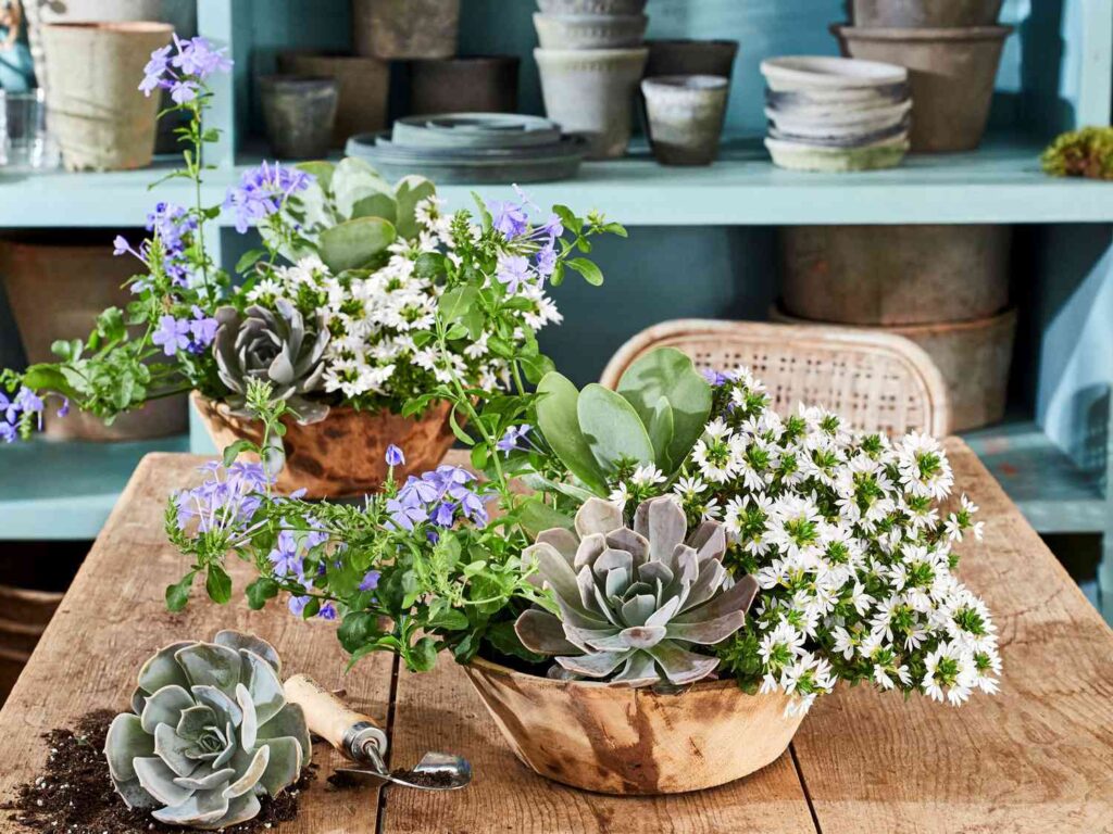 faux flower centerpiece styled with summer palette