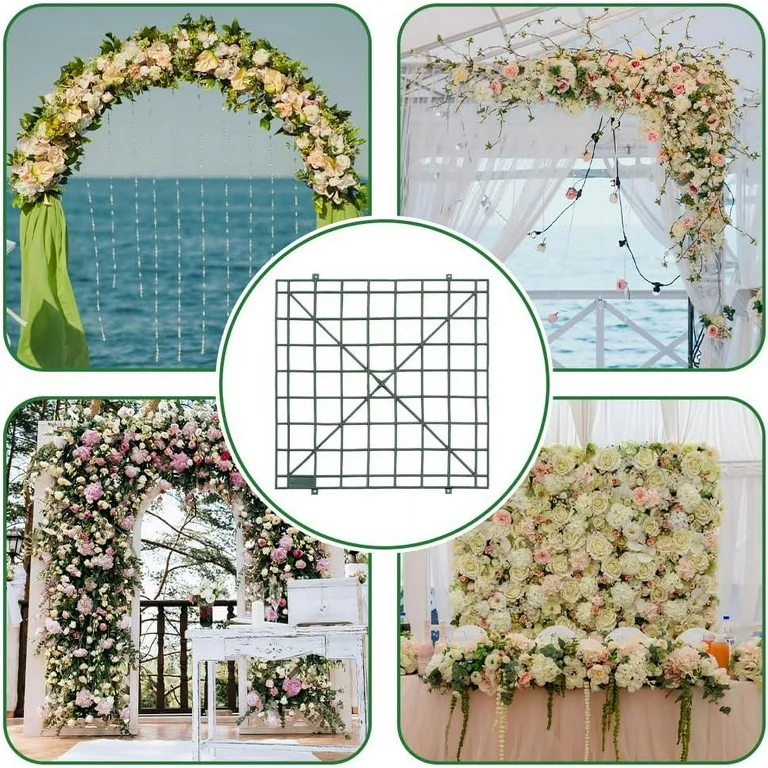 artificial flower wall layout sketch with grid planning