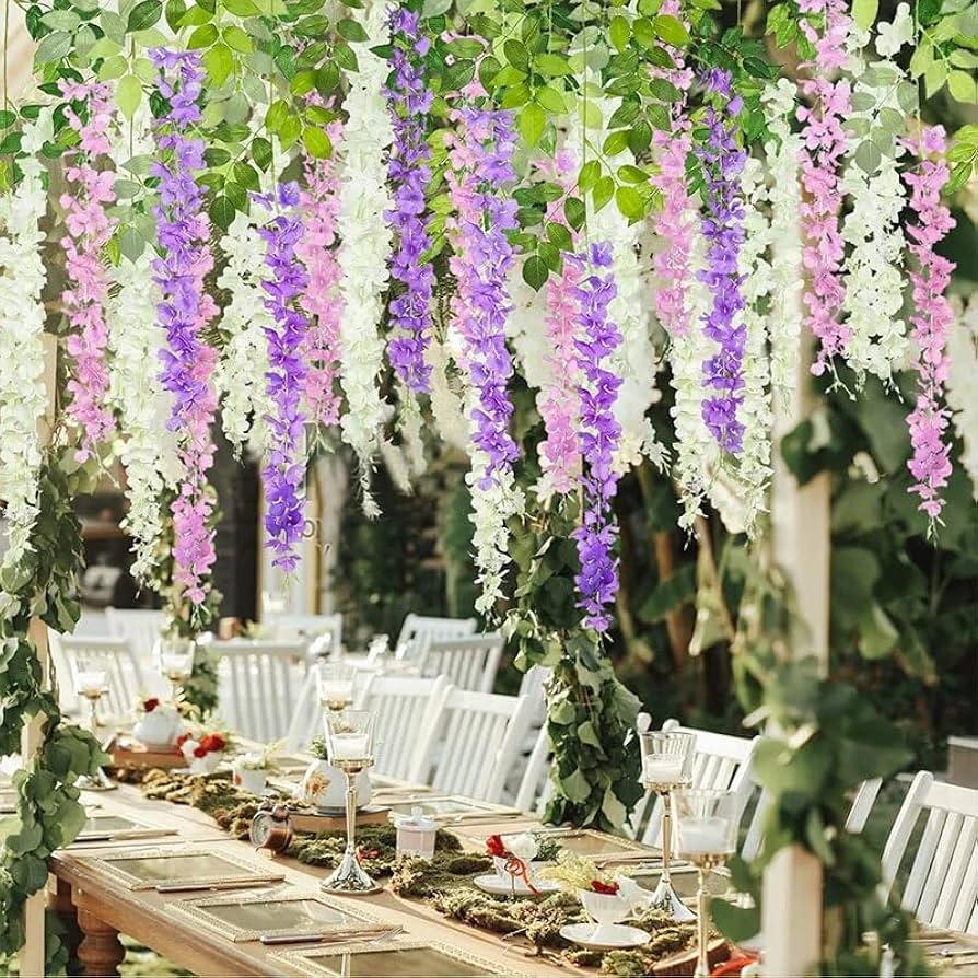 Artificial ceiling flower strands