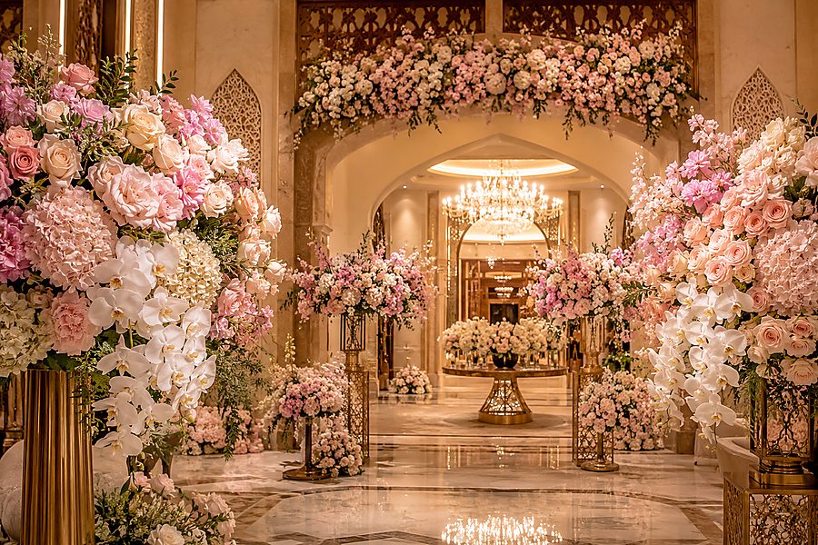 Wholesale artificial flowers for Saudi weddings hotels and interior decor