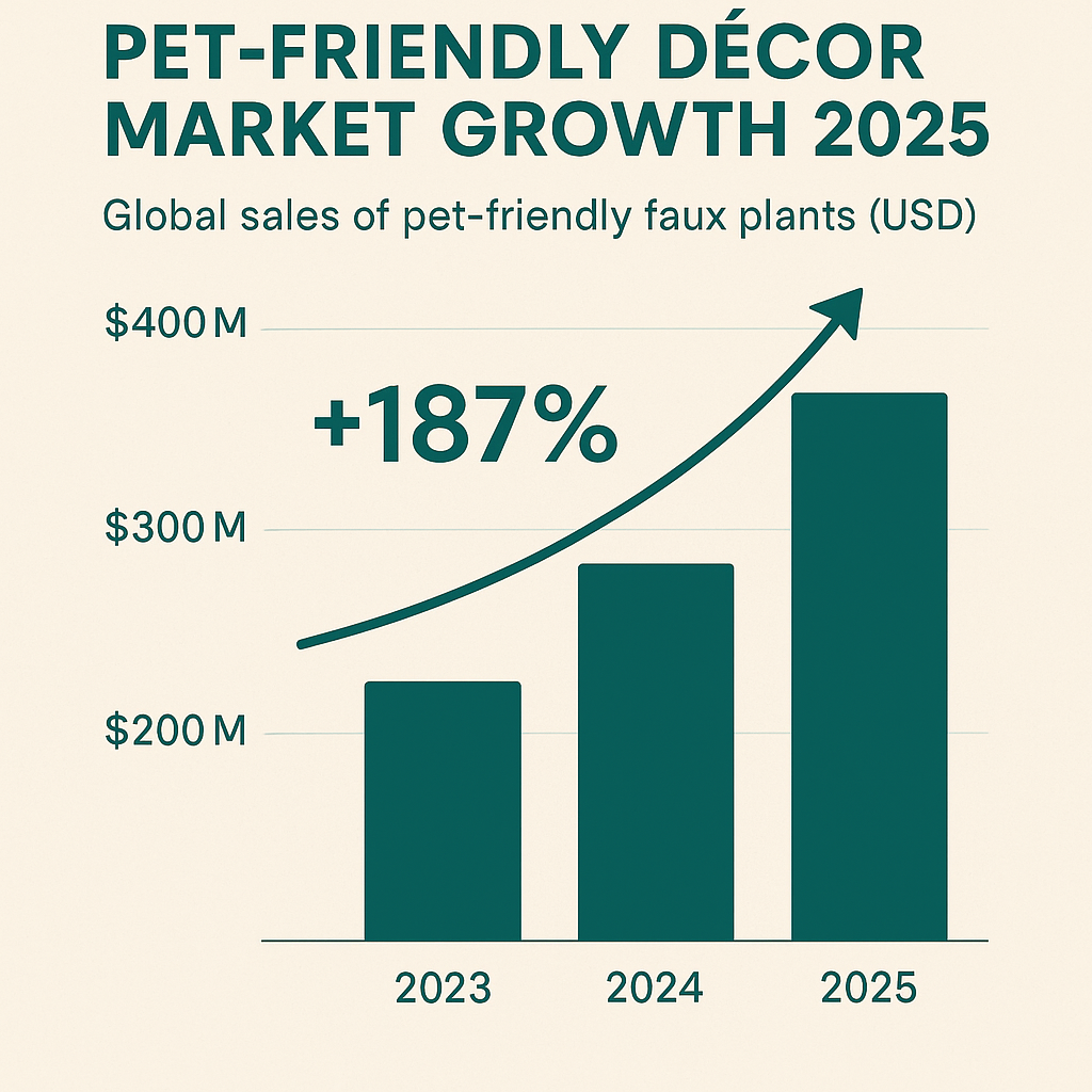 Chart showing growth in sales of pet-friendly fake house plants