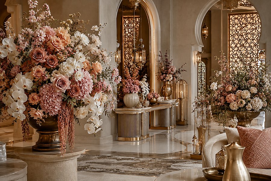 Modern faux flower trends inspired by Middle Eastern decor buyers