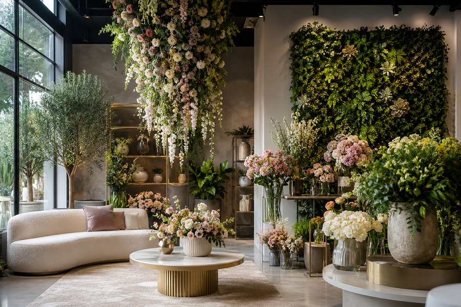 Innovative artificial flowers and greenery transforming modern decor