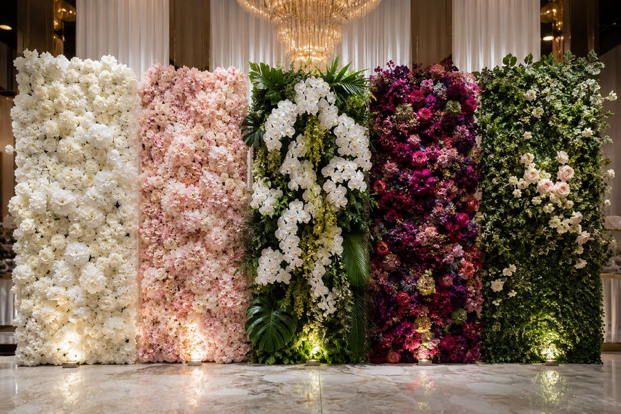 Silk Wall Panels Stunning silk flower wall panels designed to impress clients