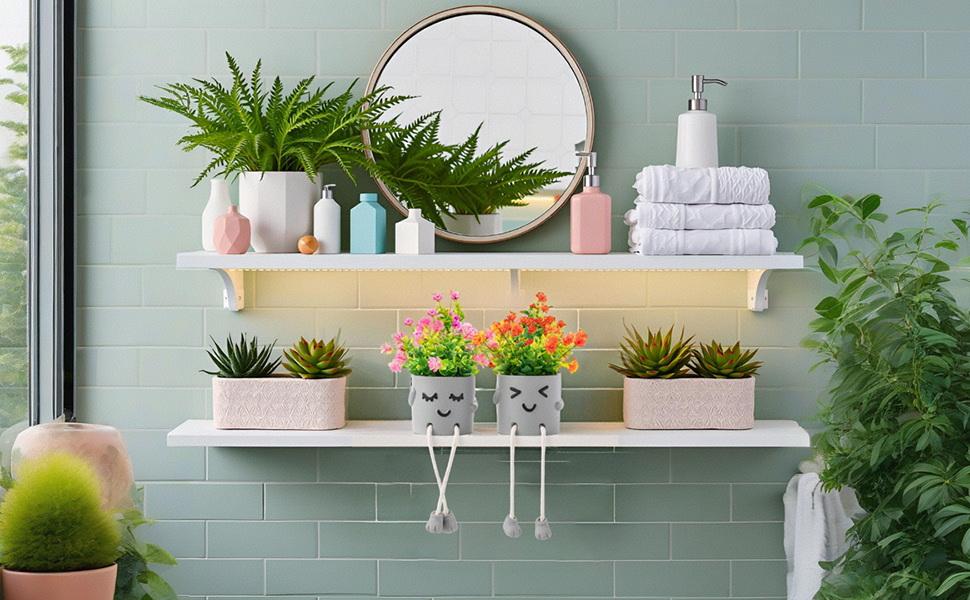 pet-friendly fake house plants on display shelves