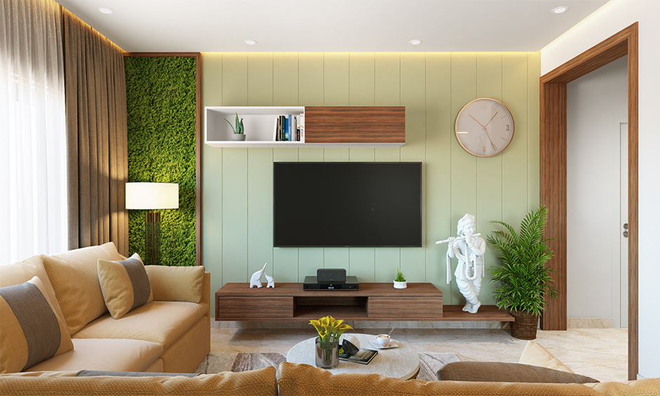 faux greenery for interiors in modern living room