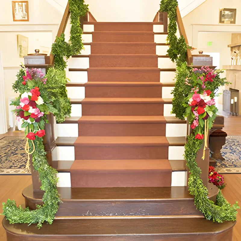 garlands used in home stairway and event table