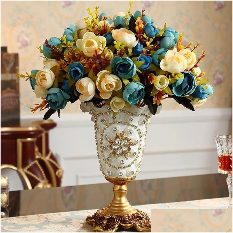 resin vase and faux floral retail display