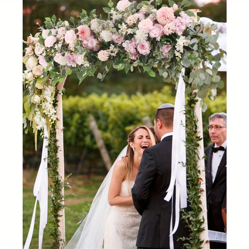 Elegant Faux Flower Wedding Arch with Silk Florals - Botanic Blossoms faux flower wedding arch with silk florals