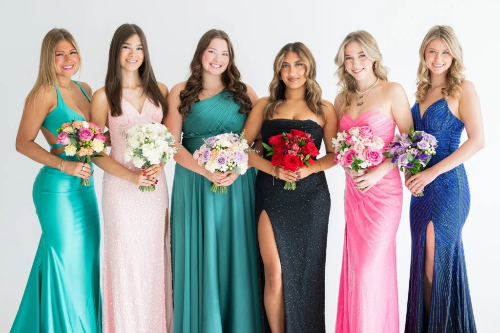 teen girl wearing prom silk corsage