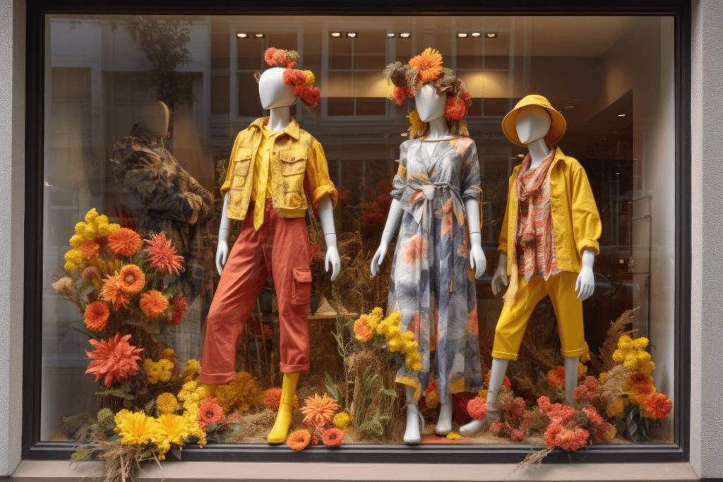 visual merchandising with artificial flowers