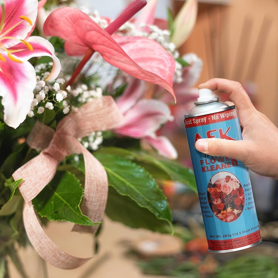 Applying uv spray for outdoor artificial plants