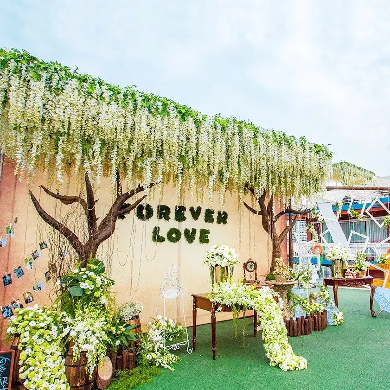 Faux flower garlands for event venues