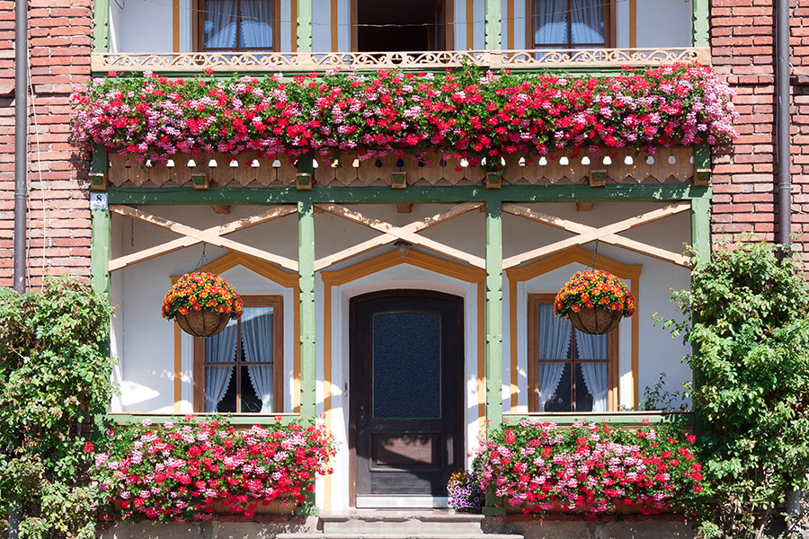 Pre-treated flowers help keep artificial flowers from fading outside in hotels and events