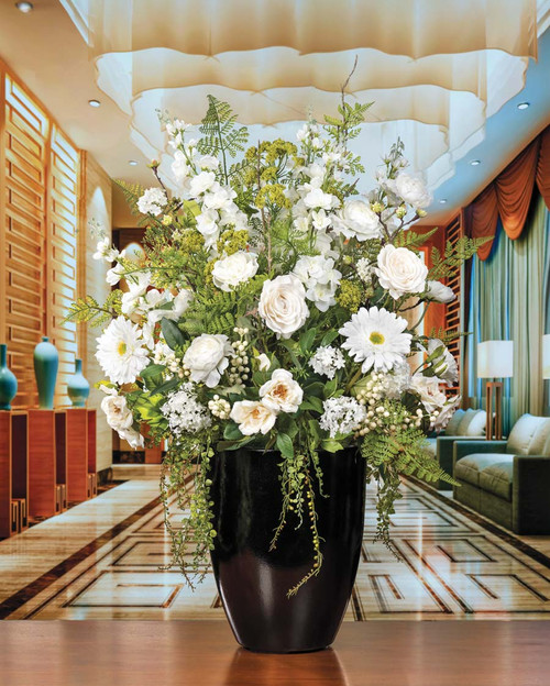 silk flowers for business interiors