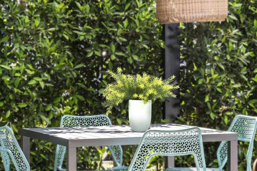 UV treated artificial greenery for lasting outdoor color