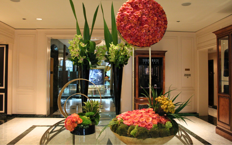 Instagram-friendly hotel floral decor