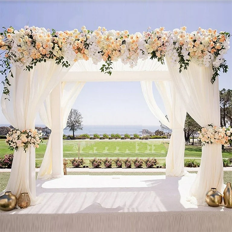 pergola and clear canopy above floral arch