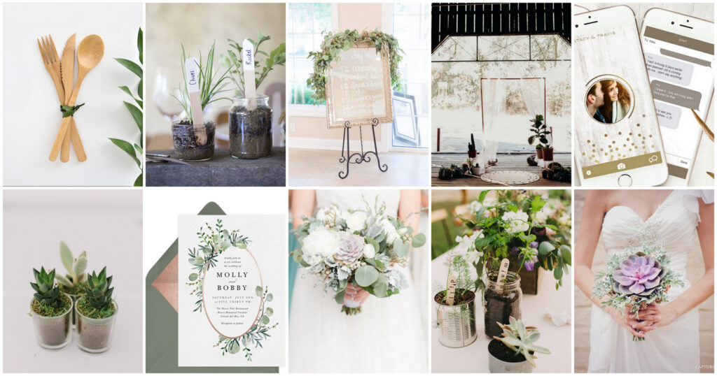 Sustainable wedding decor setup