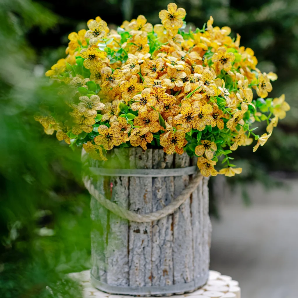 best material for artificial flowers UV heat cold performance