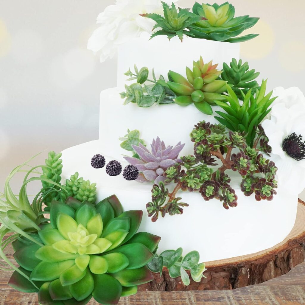 artitificial succulents birthday cake 