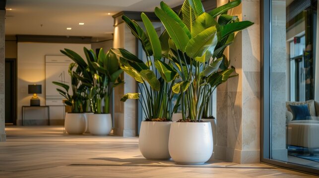 Lobby and reception styled with best looking fake plants