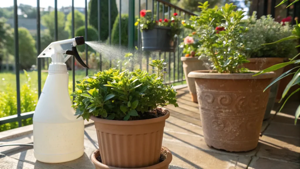 combining UV spray shade and covers for fake plants outside
