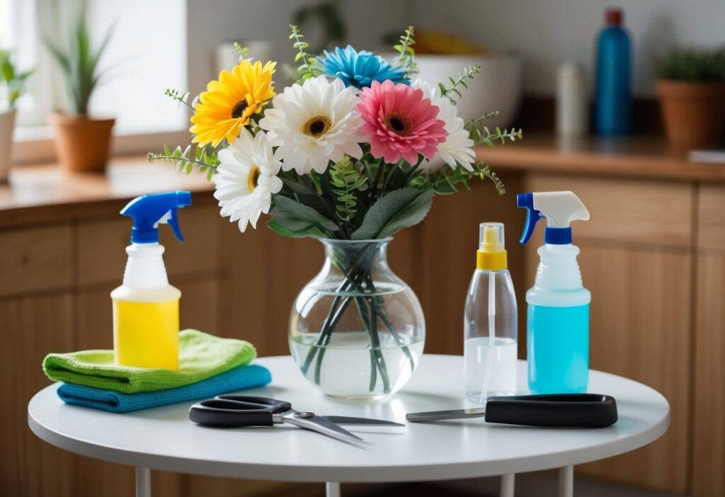 tools to dust artificial flowers kit ready for hotel and retail teams