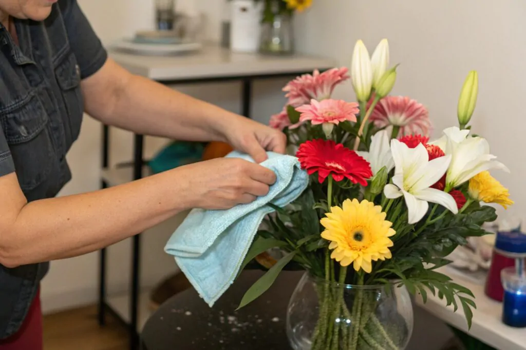 how to clean silk flowers with neutral soap