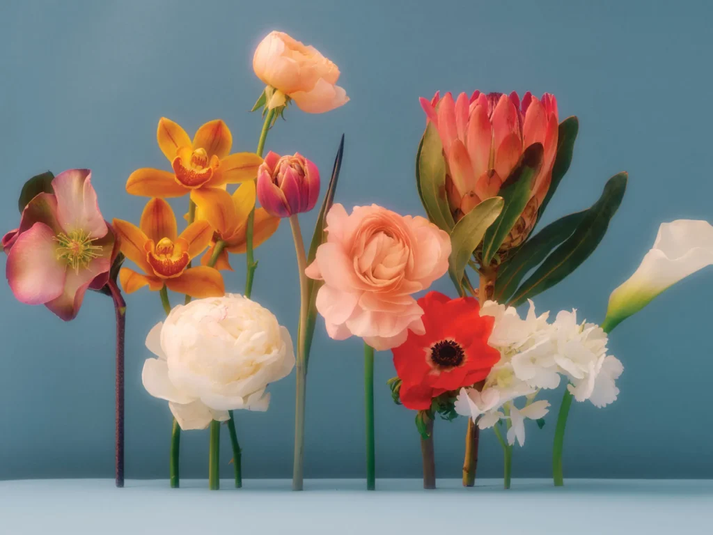 modern artificial flowers textures finishes no glare