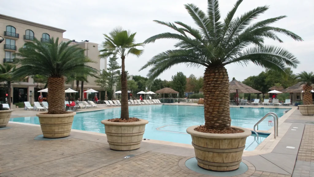 UV-treated fake flowers Dubai poolside