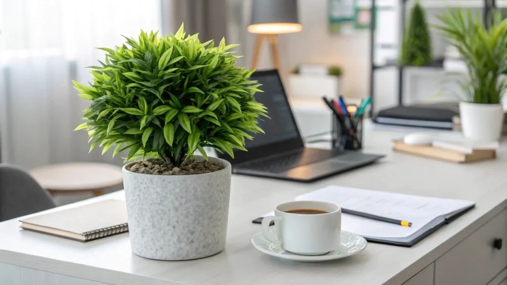 Artificial plants for offices with no windows boosting mood