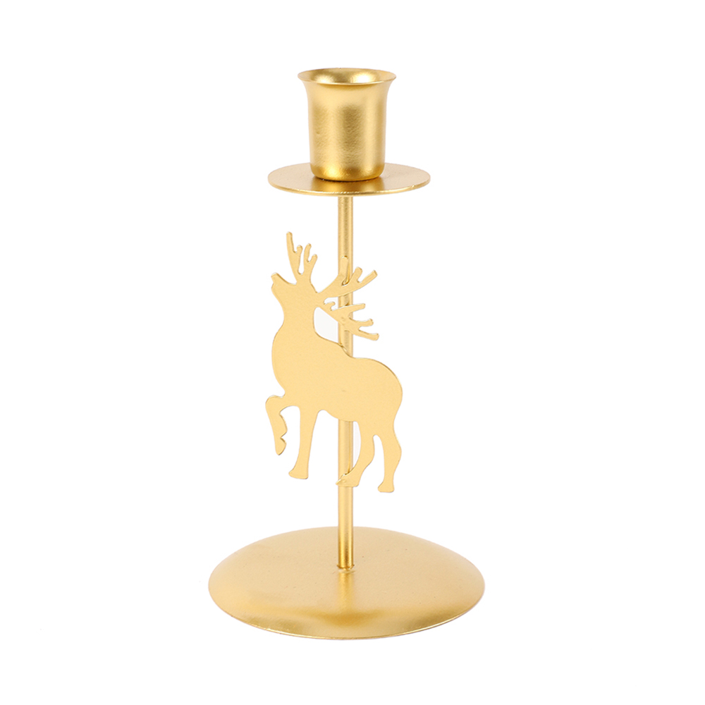 gold reindeer metal candle holder for Christmas table decor