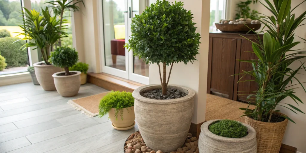 empty top soil looks cheap what to fill fake plant pots with hotel lobby