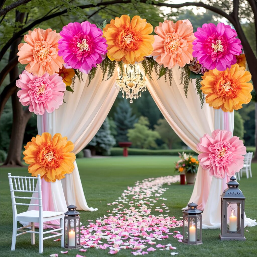 large artificial flowers outdoor display overview