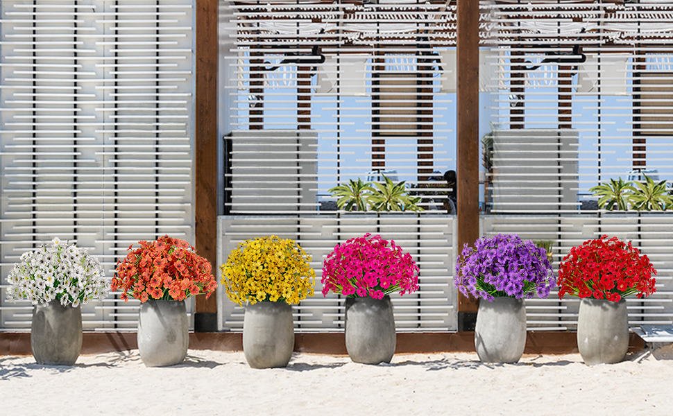 outdoor artificial flowers UV resistant commercial test garden proof for supplier verification