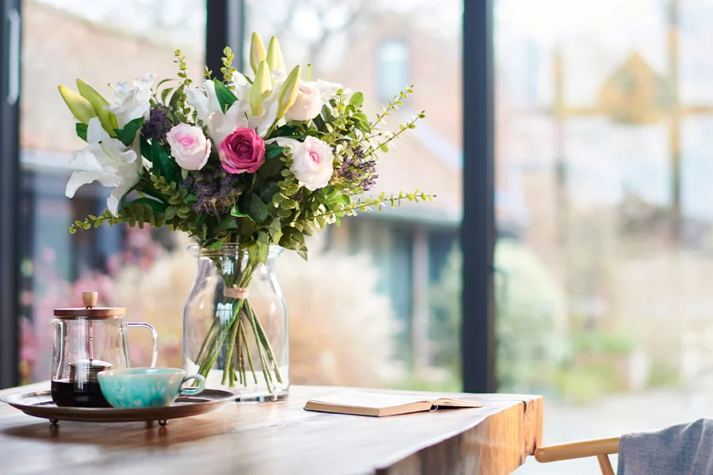 artificial flowers in a small vase close range material choice no plastic look artificial flowers in a small vase close range material choice no plastic look