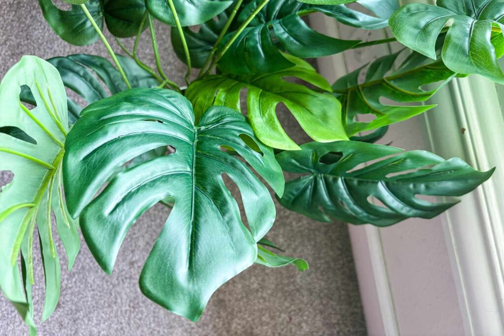 best artificial plants leaf detail close up best artificial plants realistic leaf veins matte texture