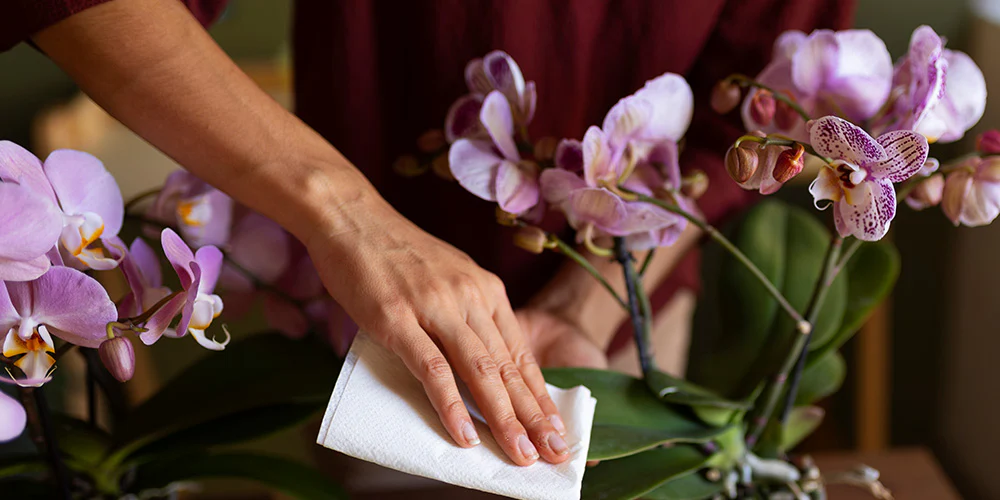 storing artificial flowers dust control cleaning SOP