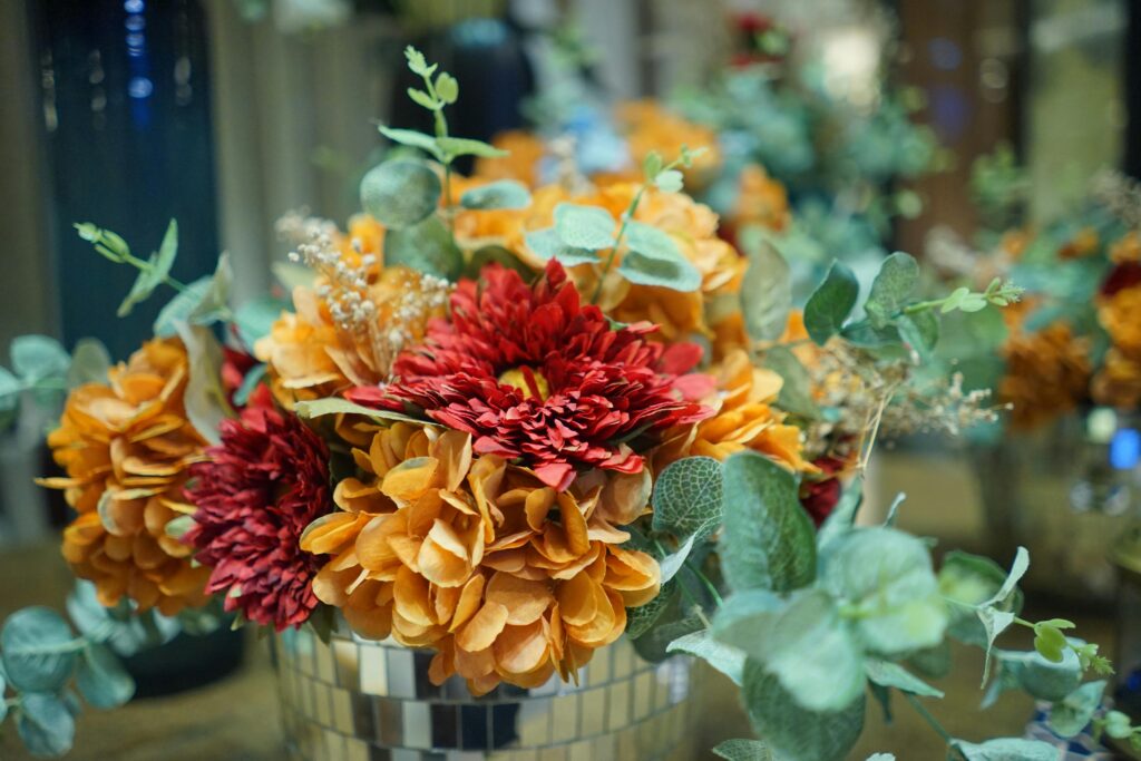 fire retardant artificial flowers for hotels events and public spaces