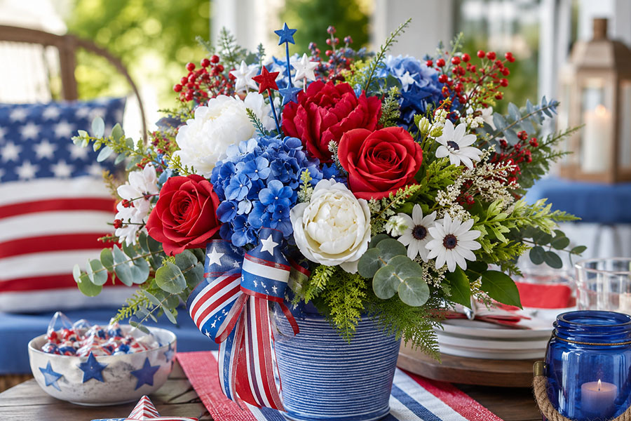 Independence Day Bouquet Crafting an artificial flower bouquet for Independence Day