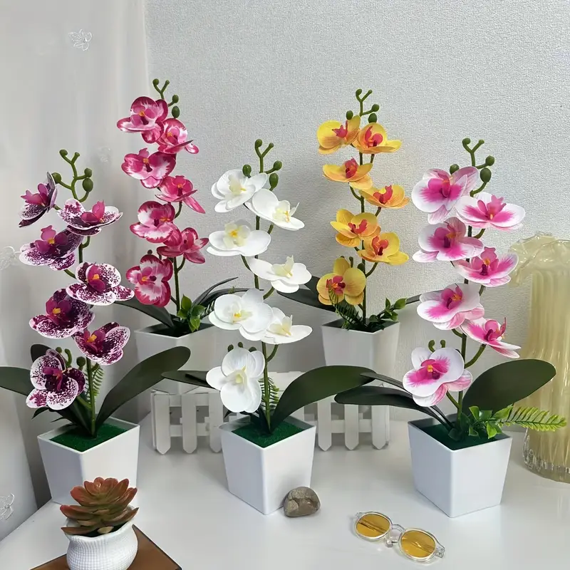 artificial flowers in planter for stylish low maintenance decor