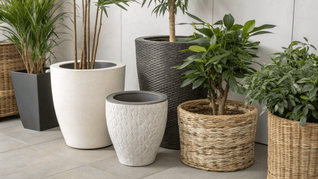 commercial buyers pack filled fake plant pots safely