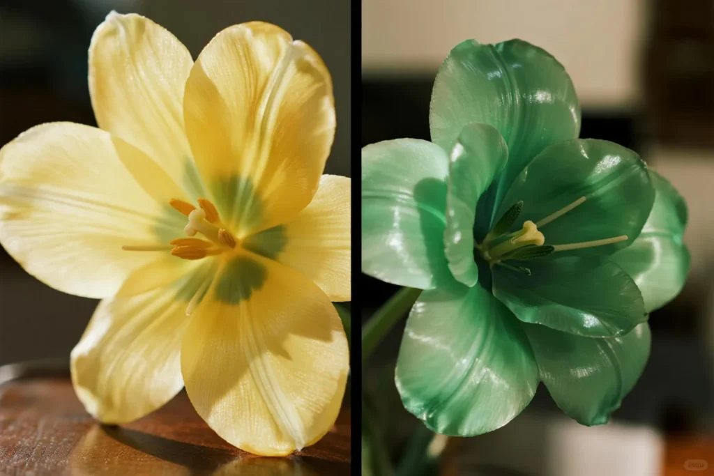 plastic flowers easier to clean than silk flowers comparison