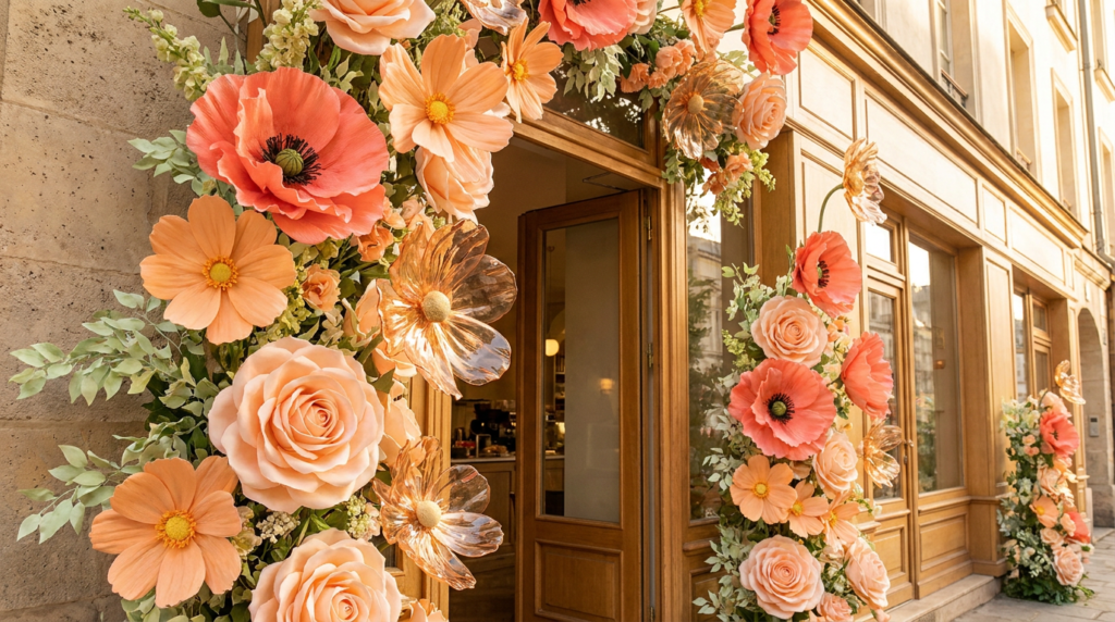 best shop window artificial flowers for boutiques and retail stores