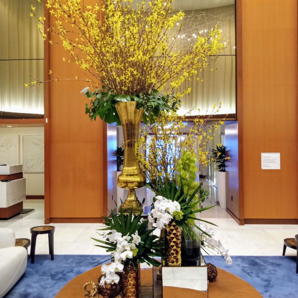 flame retardant artificial flowers for commercial hotel lobby decoration
