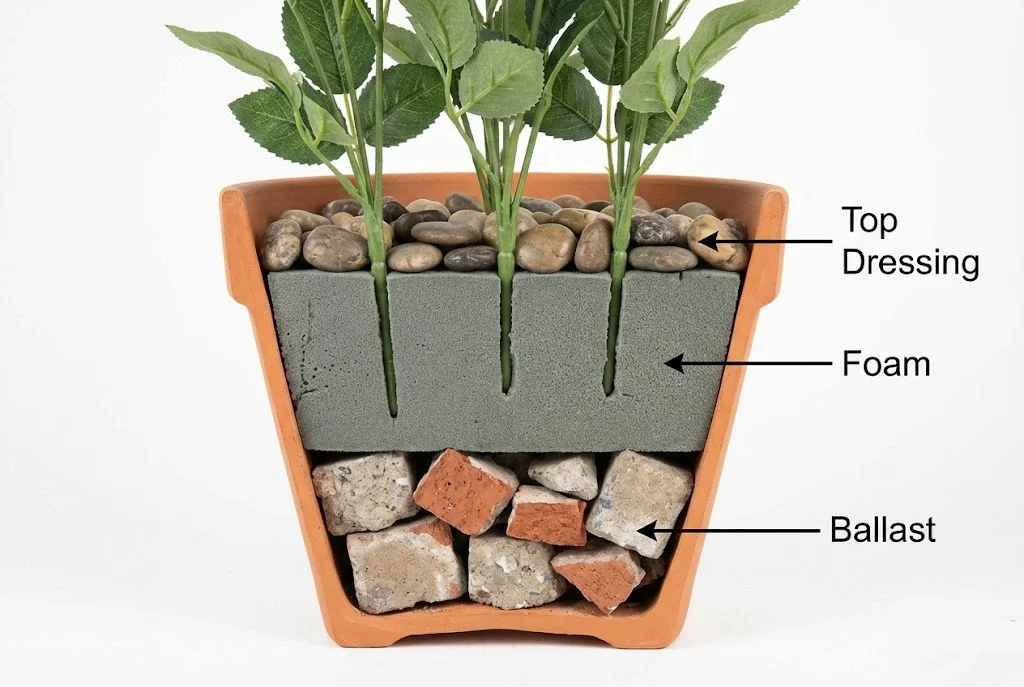 secure artificial flowers outside planter fixing method secure artificial flowers outside planter fixing method