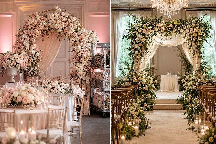 Artificial and fresh wedding flowers compared for event rentals