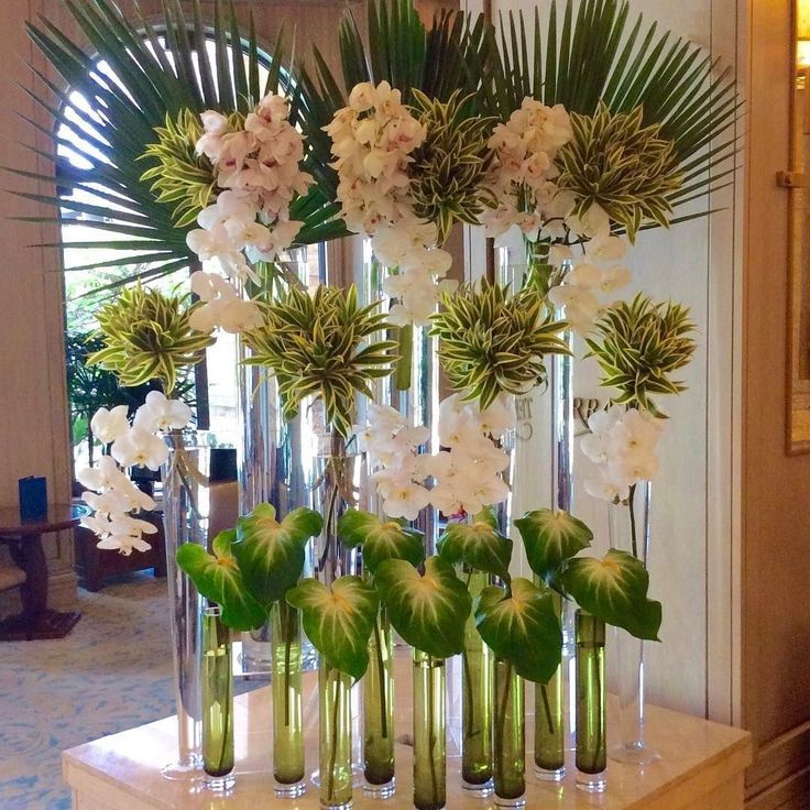 luxury artificial flower arrangements for hotel lobby entrance